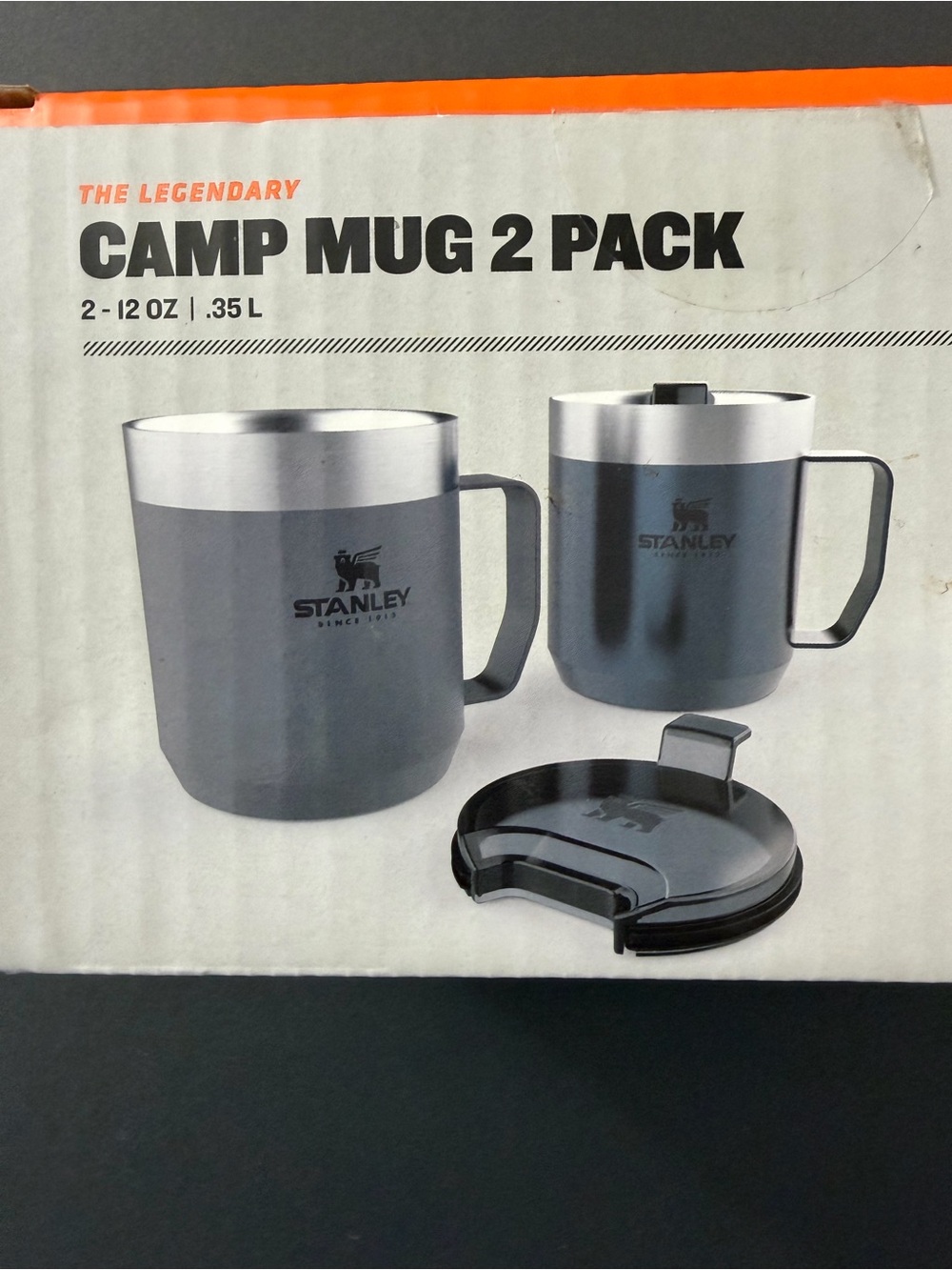 New Stanley Gray Camp Mug 2-Pack with Lids